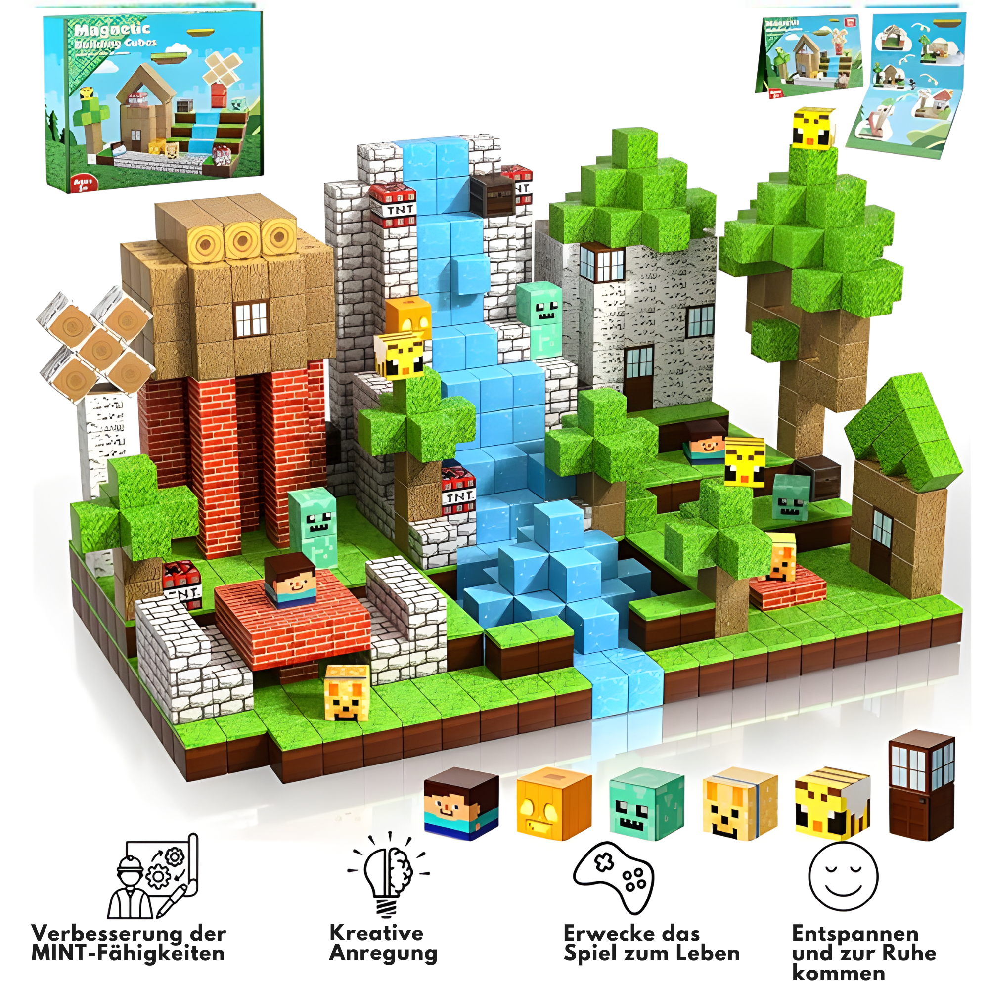 Pixelblöcke | Magnet-Set Zum Bauen Deiner Eigenen Welt